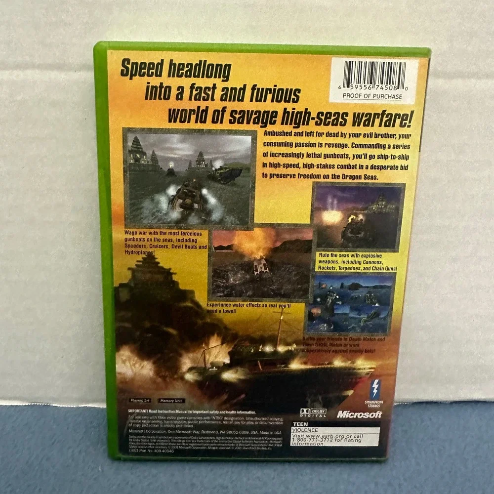 Blood Wake Microsoft Xbox Game Original CIB Complete with Manual Naval Combat